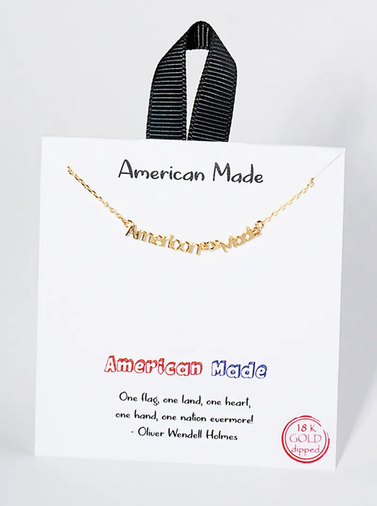 18K Gold Dipped American Made Pendant Necklace
