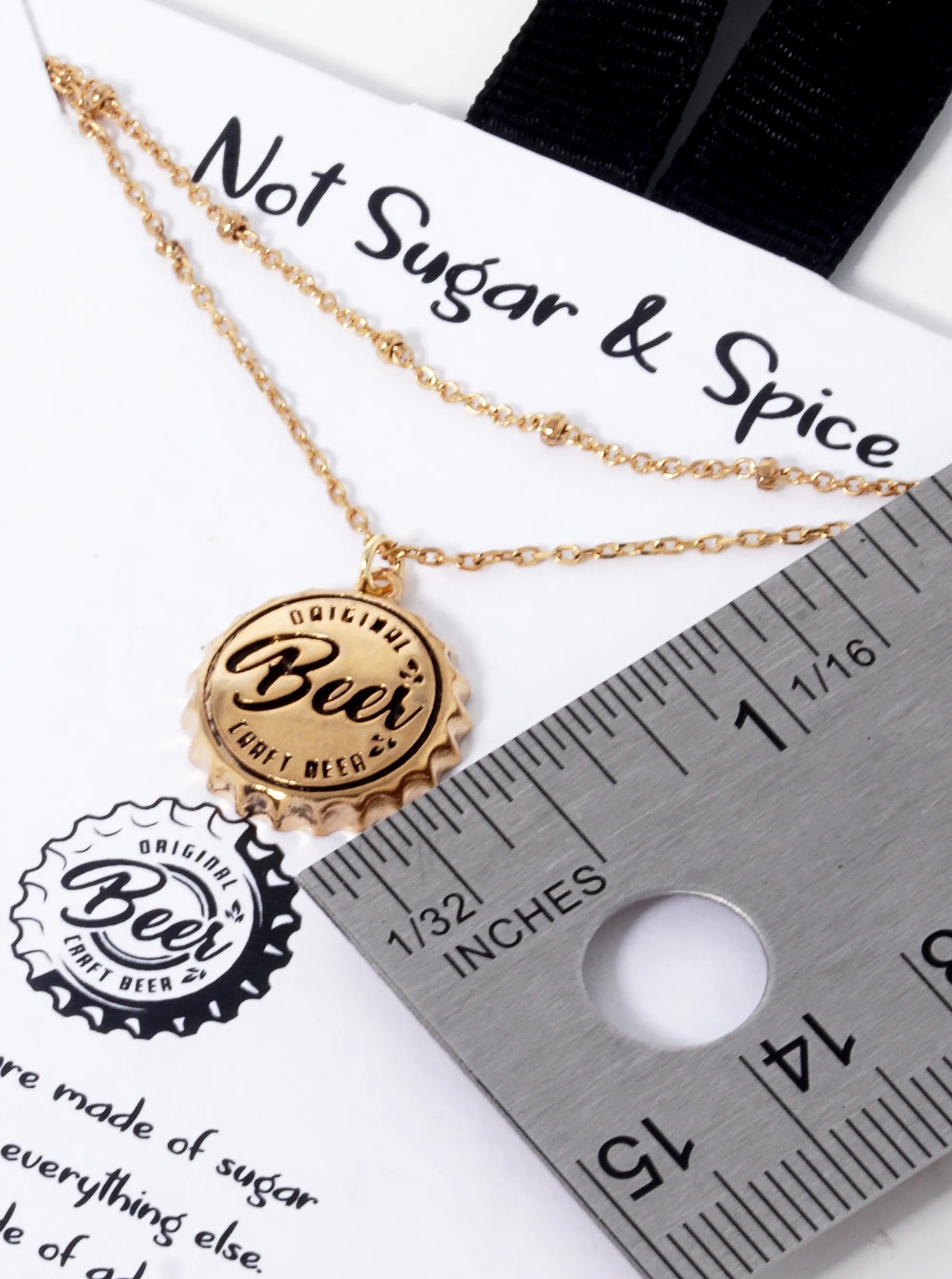 18K Gold Dipped Beer Cap Double Layered Necklace