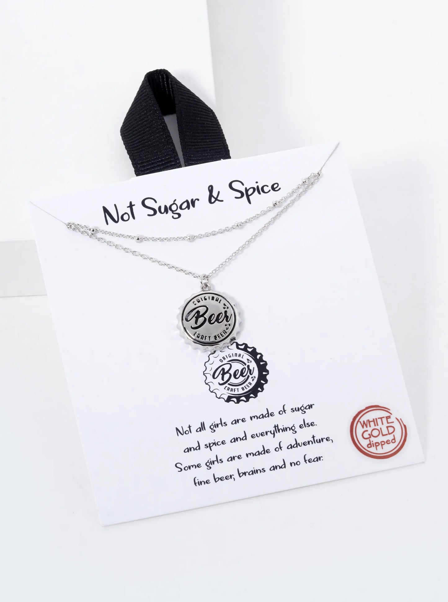 18K Gold Dipped Beer Cap Double Layered Necklace