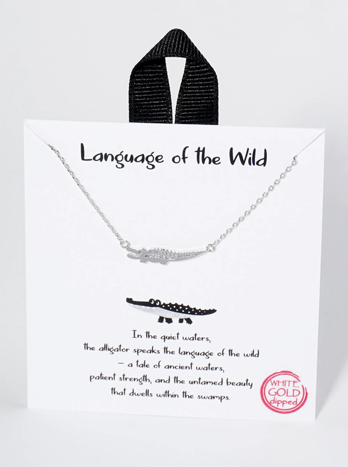 18K Gold Dipped Brass Alligator Pendant Necklace