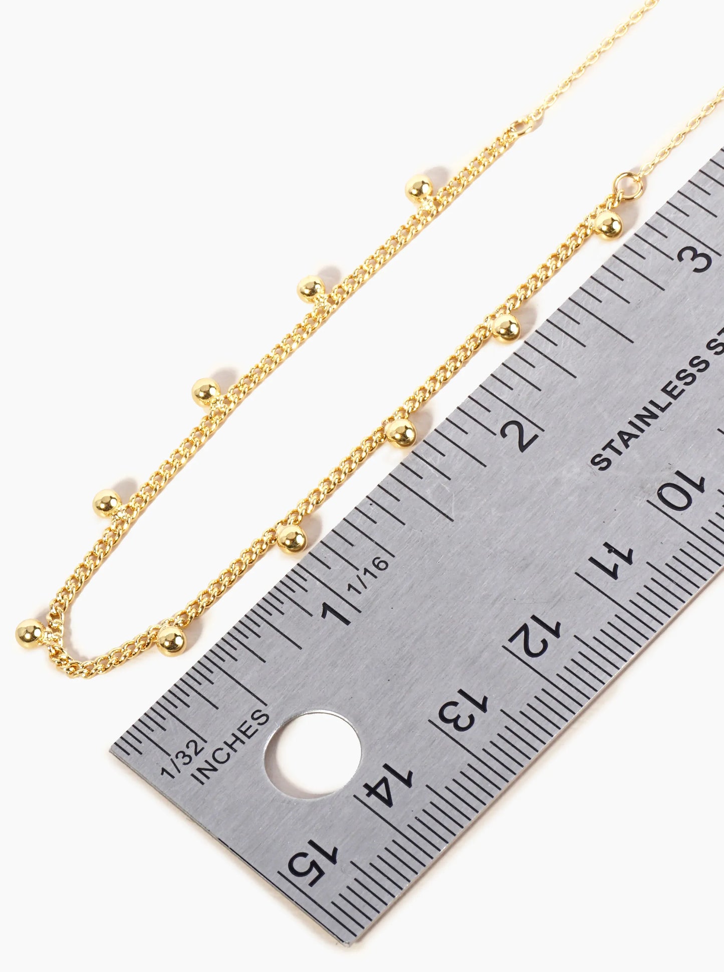 18K Gold Dipped Brass Ball Beaded Brass Satellite Anklet