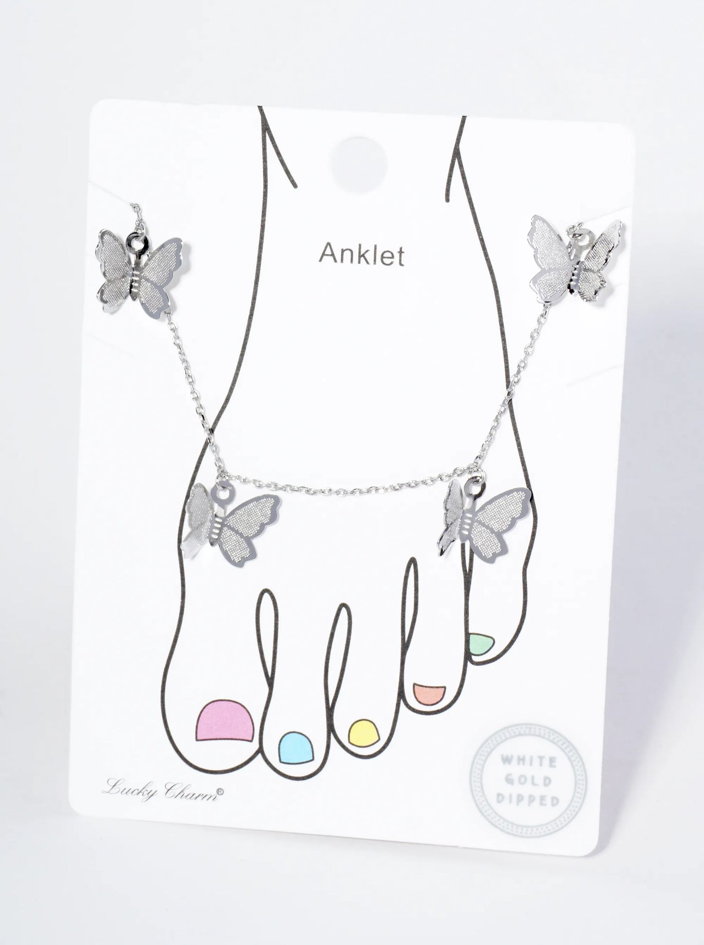 18K Gold Dipped Brass Butterflies Chain Anklet