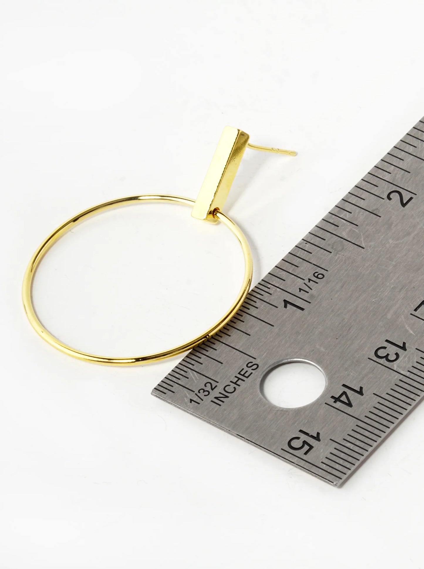 18K Gold Dipped Brass Door Knocker Sterling Silver Post Dangle Earrings