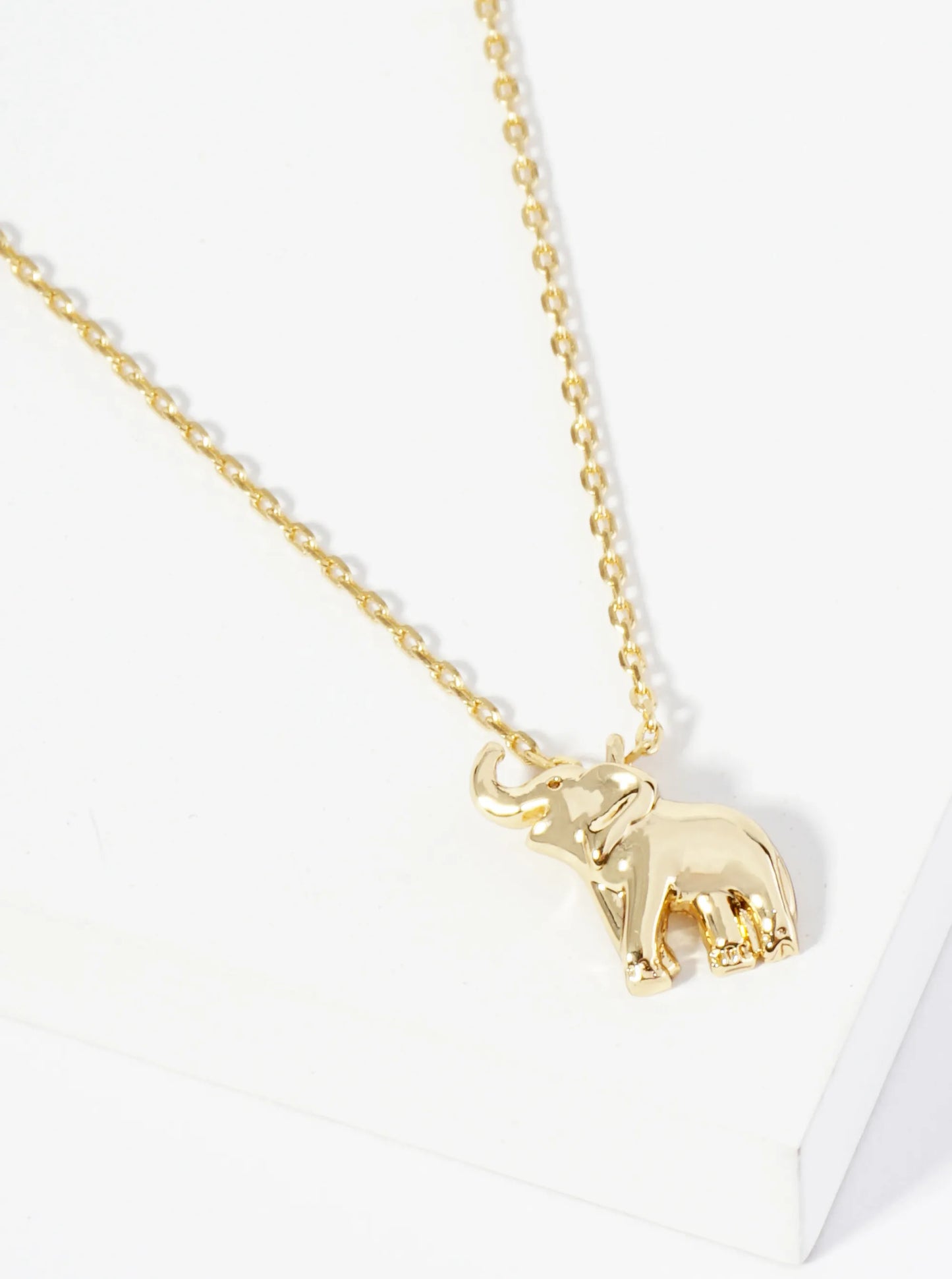 18K Gold Dipped Brass Elephant Pendant Necklace