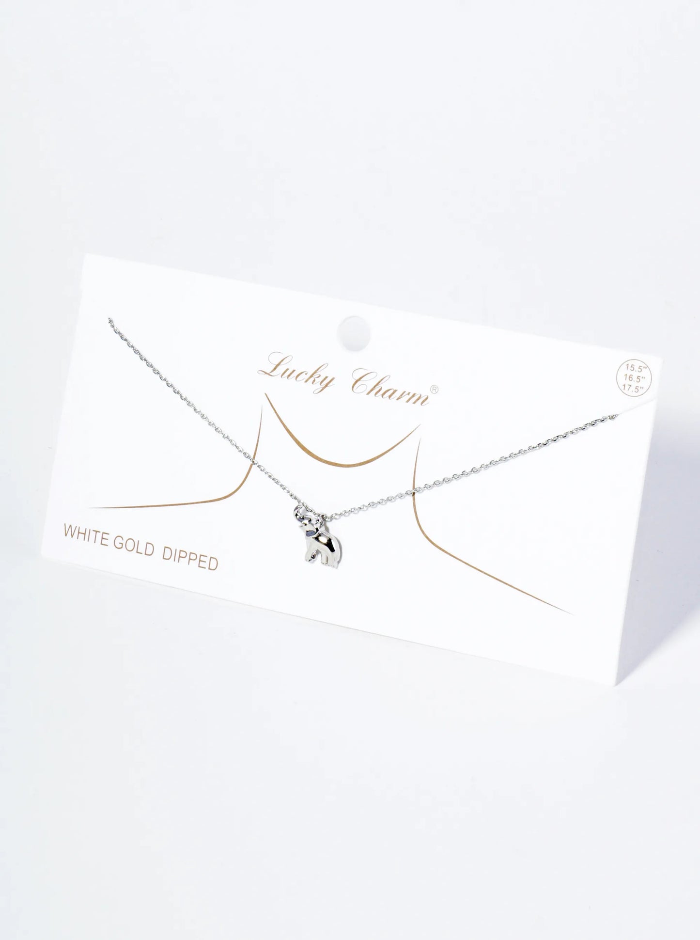 18K Gold Dipped Brass Elephant Pendant Necklace