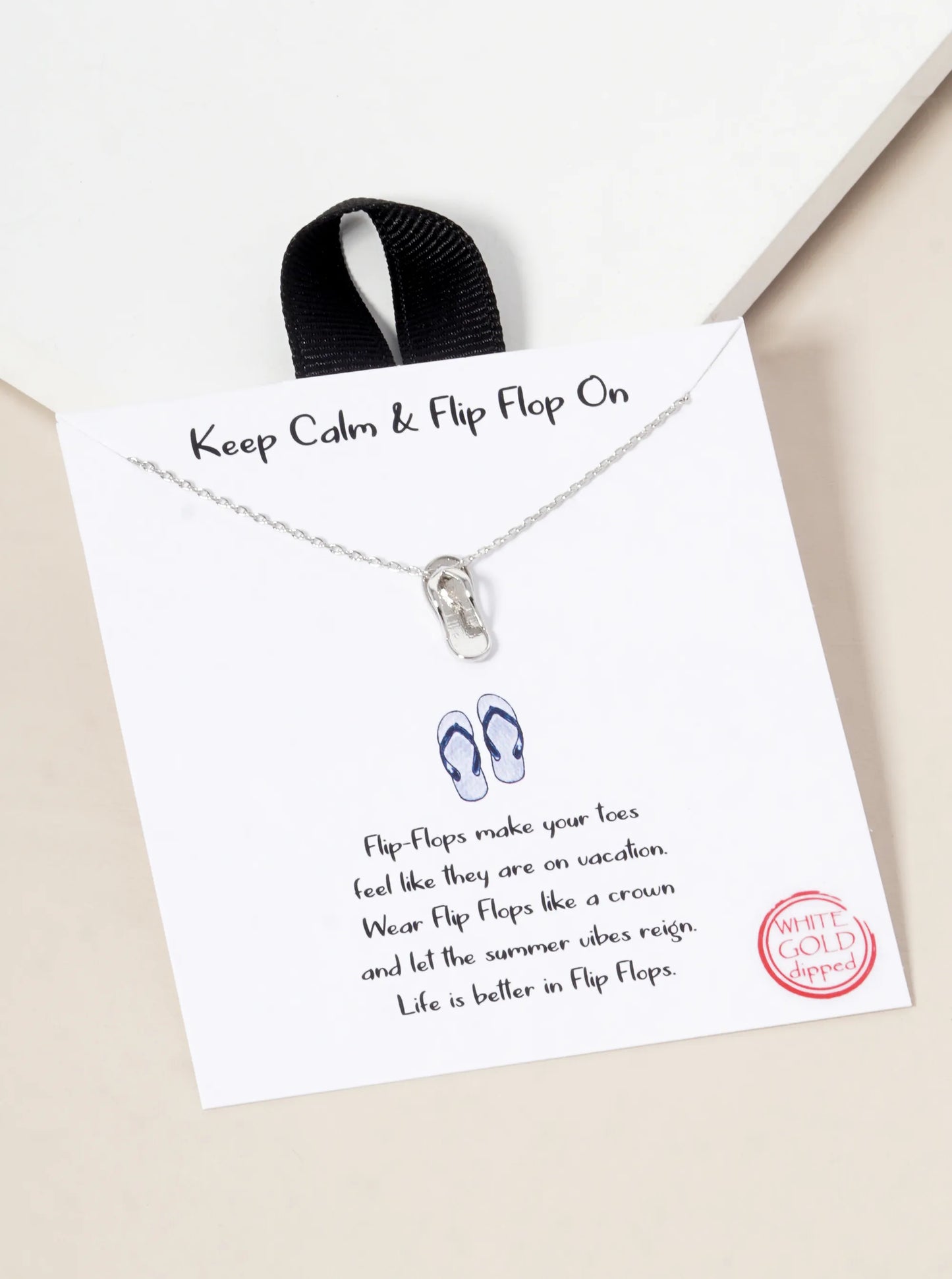 18K Gold Dipped Brass Flip Flop Pendant Necklace