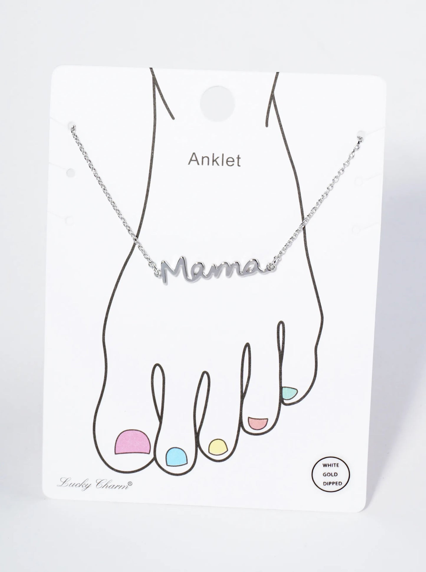 18K Gold Dipped Brass Handwriting Mama Chain Anklet