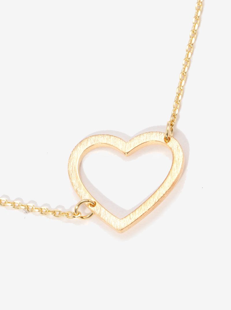 18K Gold Dipped Brass Heart Pendant Necklace