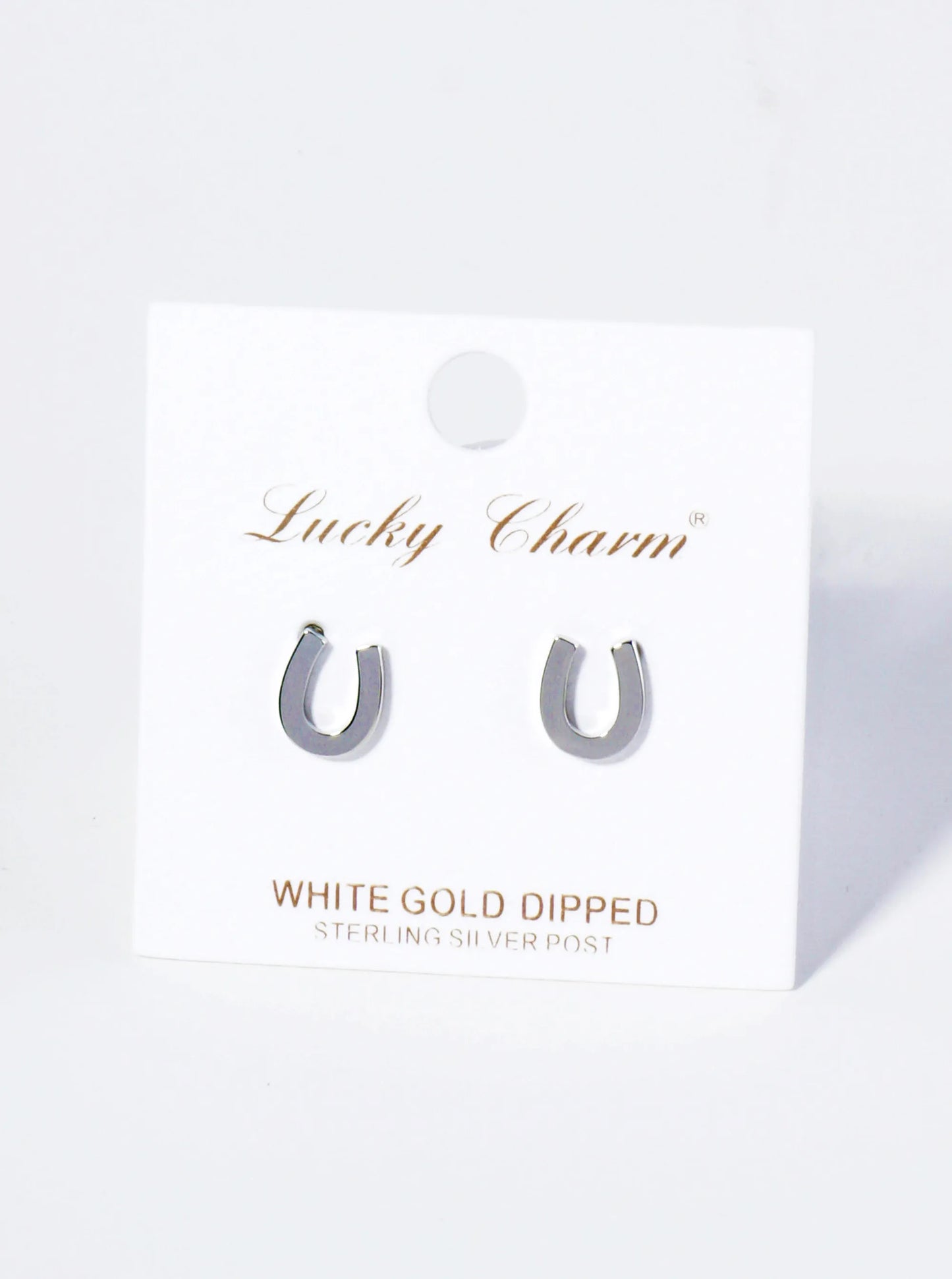 18K Gold Dipped Brass Horseshoe Stud Earrings