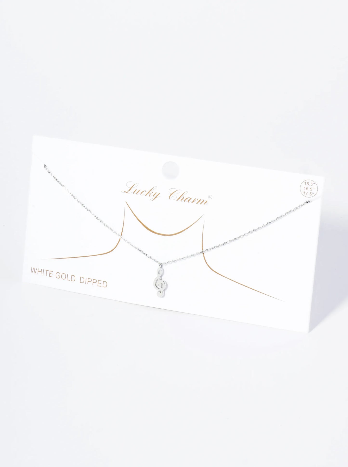 18K Gold Dipped Brass Musical Note Pendant Necklace