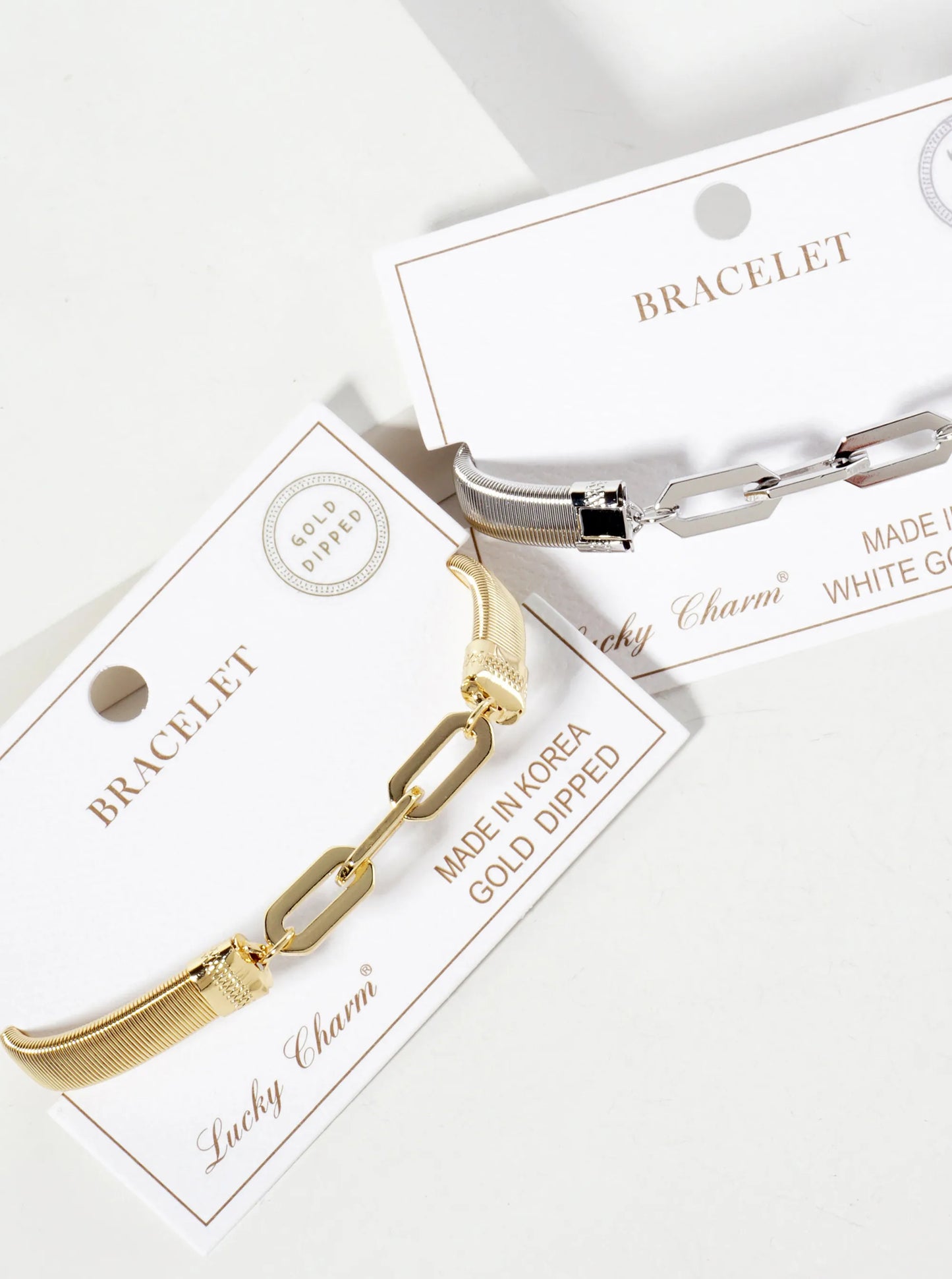 18K-Gold-Dipped Brass Omega Chain Stretch Bracelet