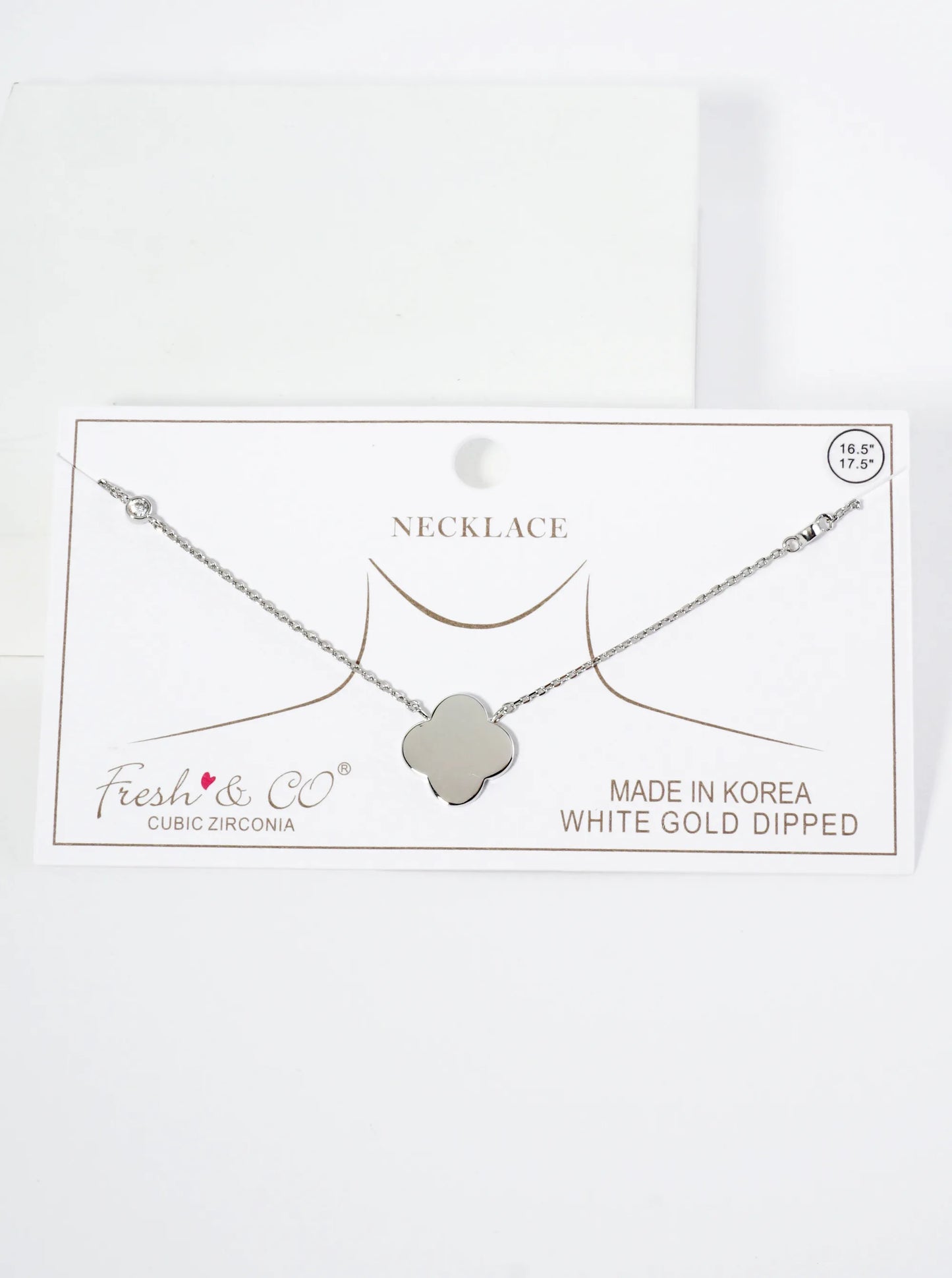 18K Gold Dipped Brass Quatrefoil Pendant Necklace