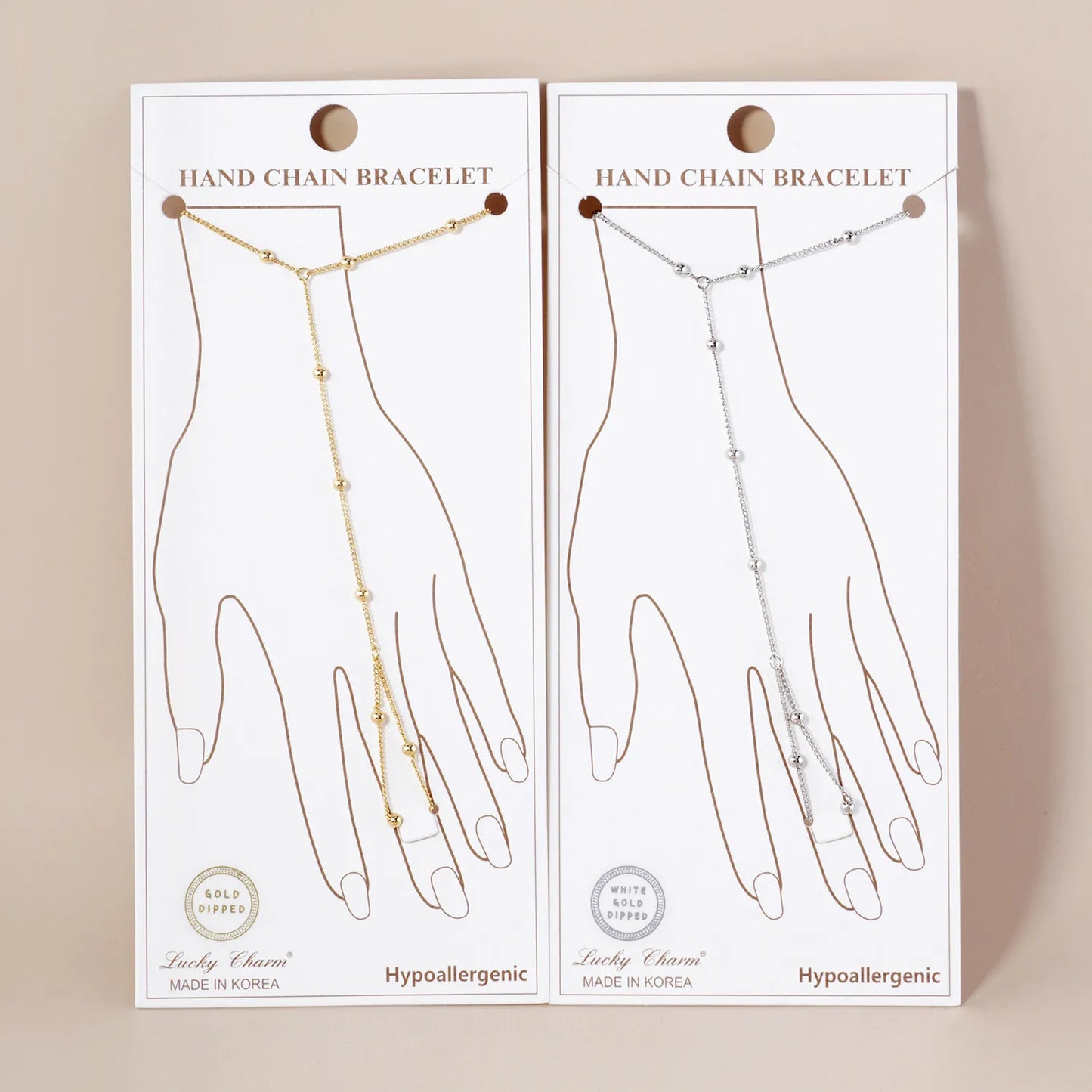 18K-Gold-Dipped Brass Satellite Hand-Chain Bracelet