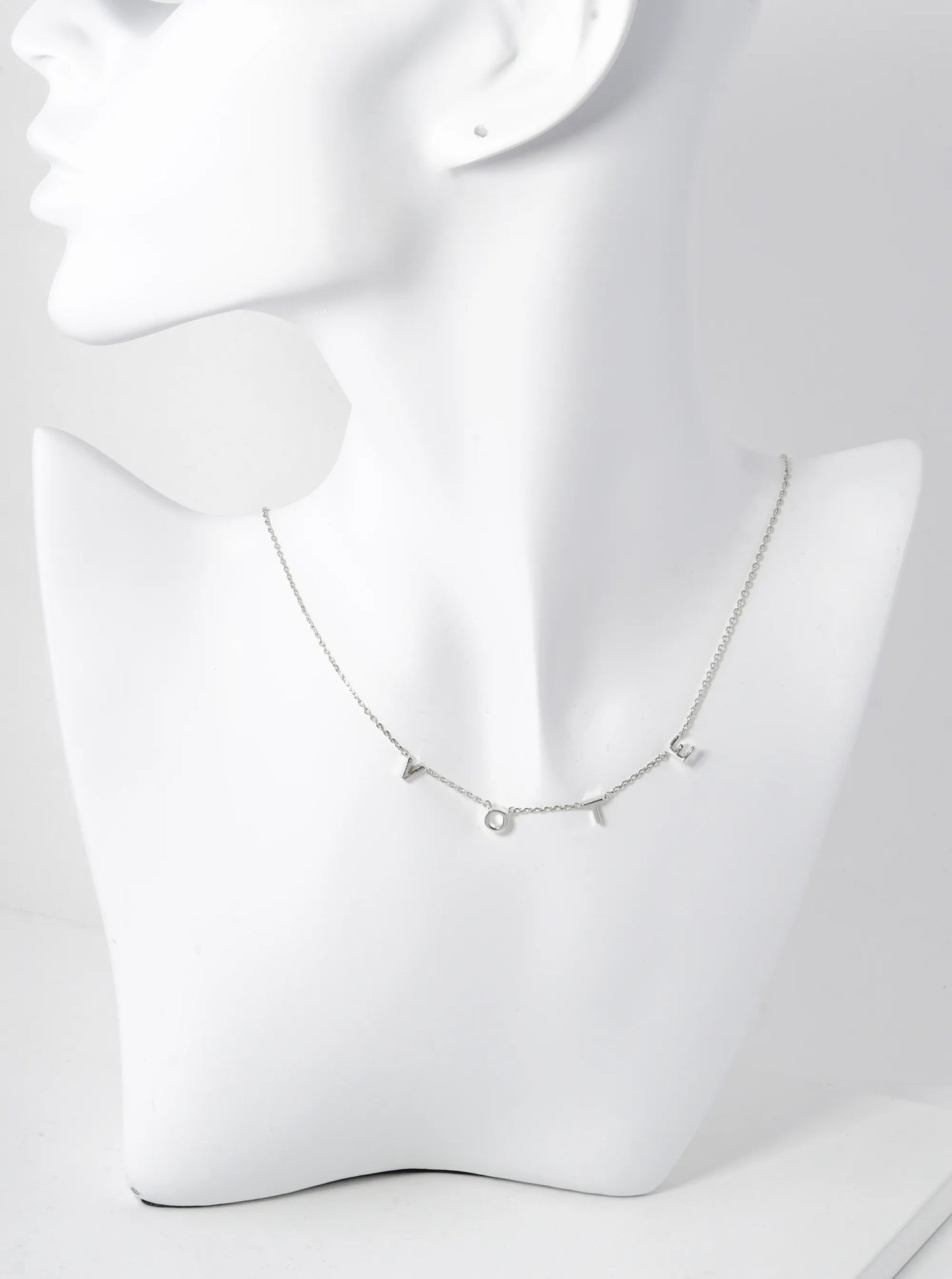 18K Gold Dipped Brass Vote Pendant Necklace