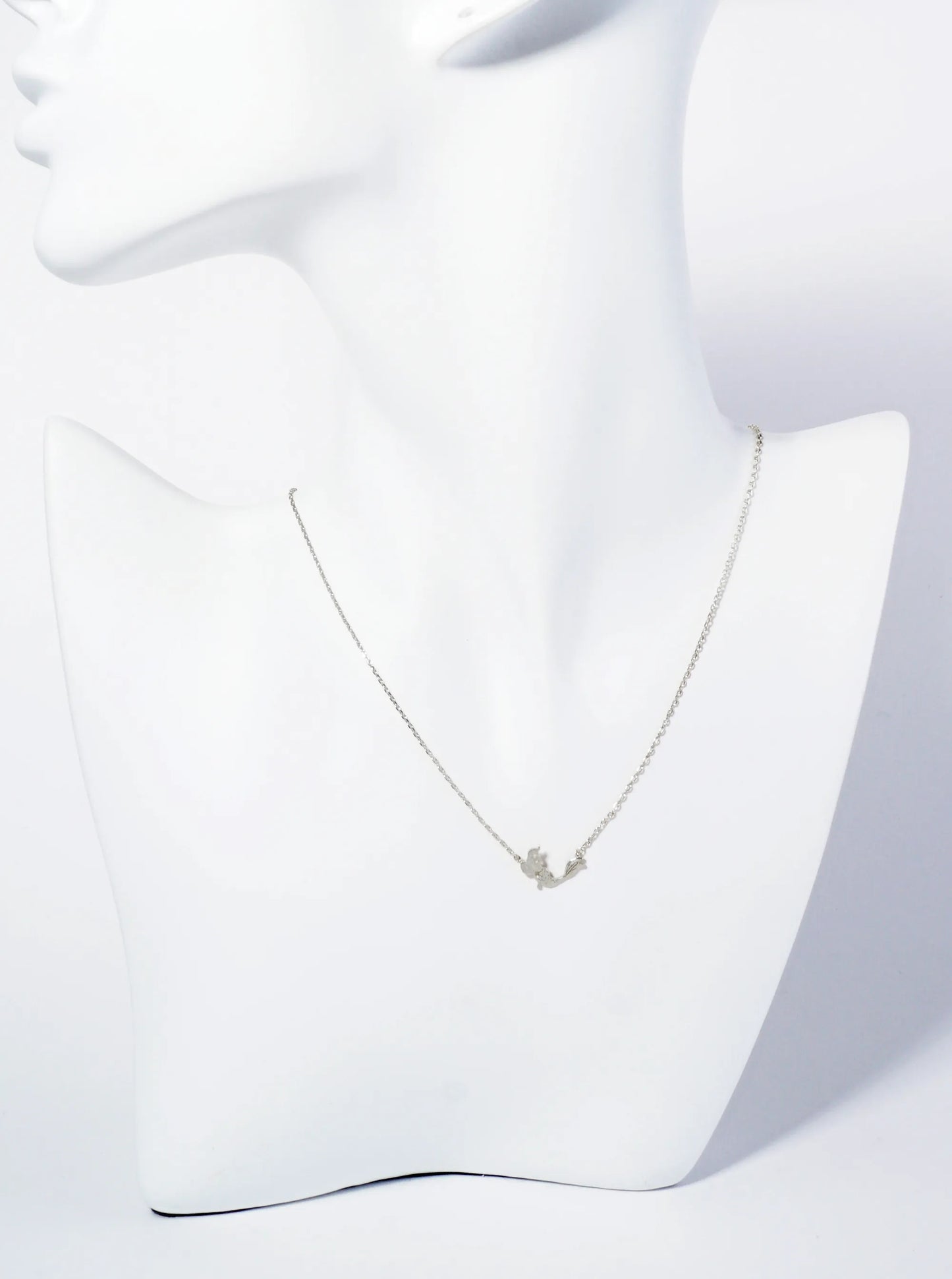 18K Gold Dipped Brushed Brass Mermaid Pendant Necklace