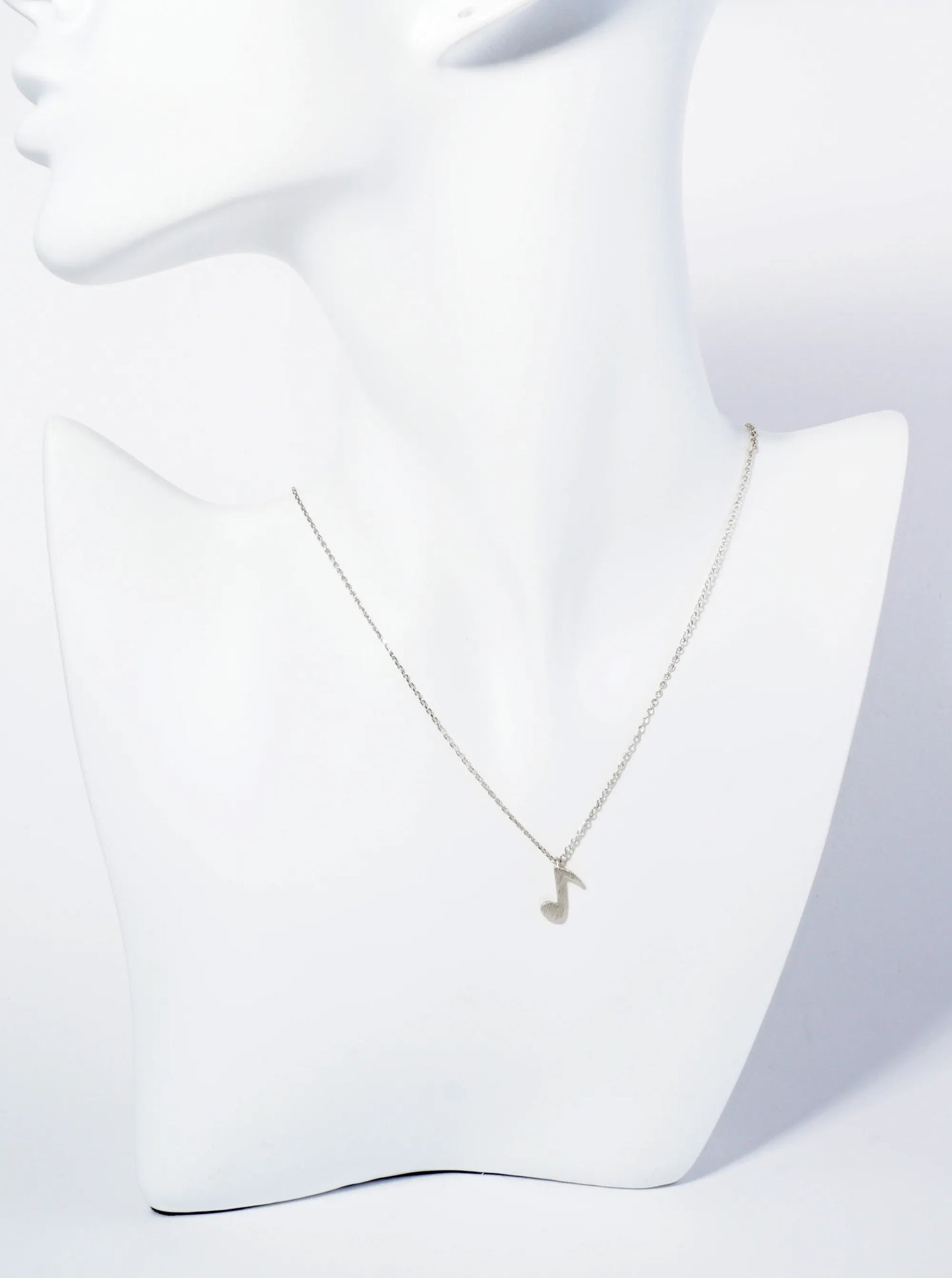 18K Gold Dipped Brushed Brass Musical Note Pendant Necklace