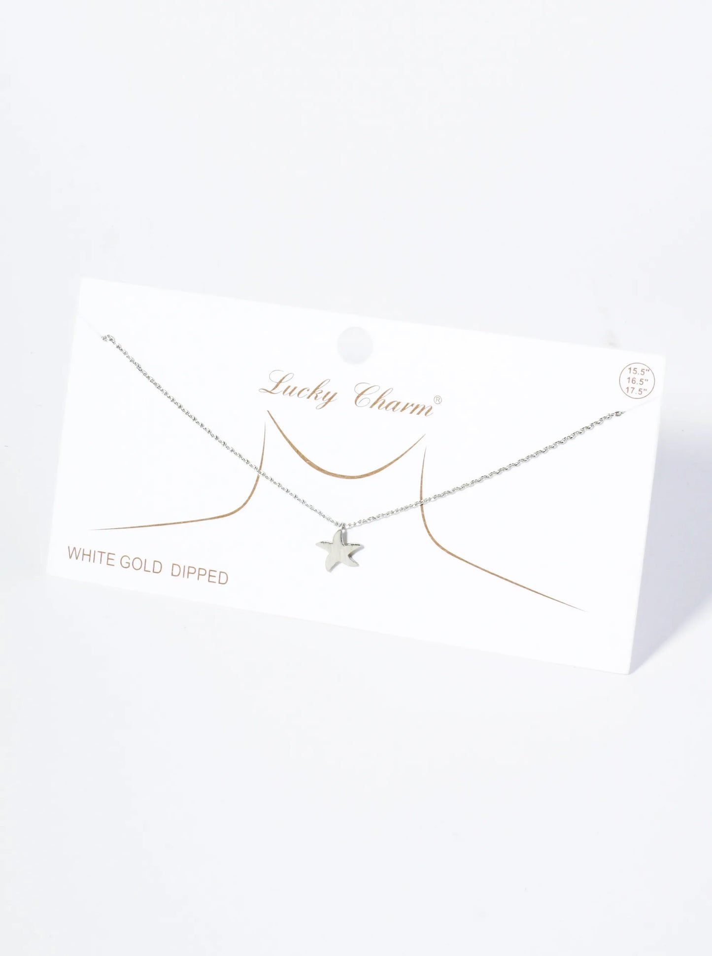 18K Gold Dipped Brushed Brass Starfish Sea Star Pendant Necklace