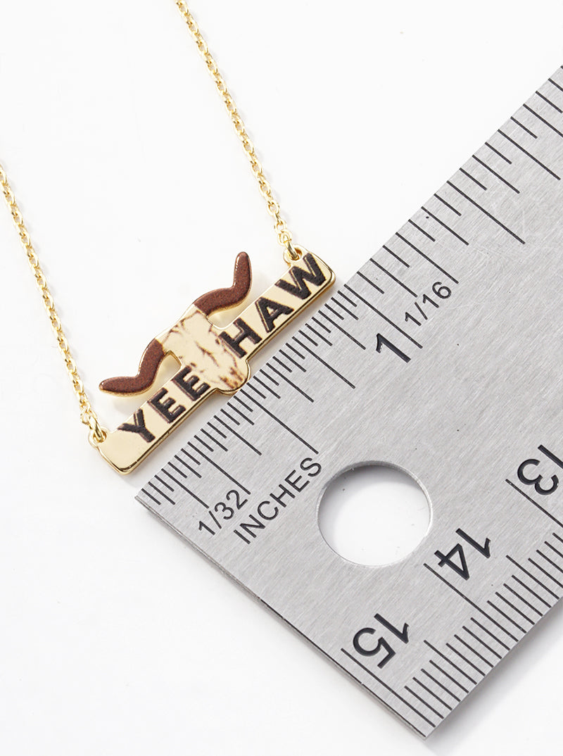 White Gold Dipped Bull Head Texas State Pendant Necklace