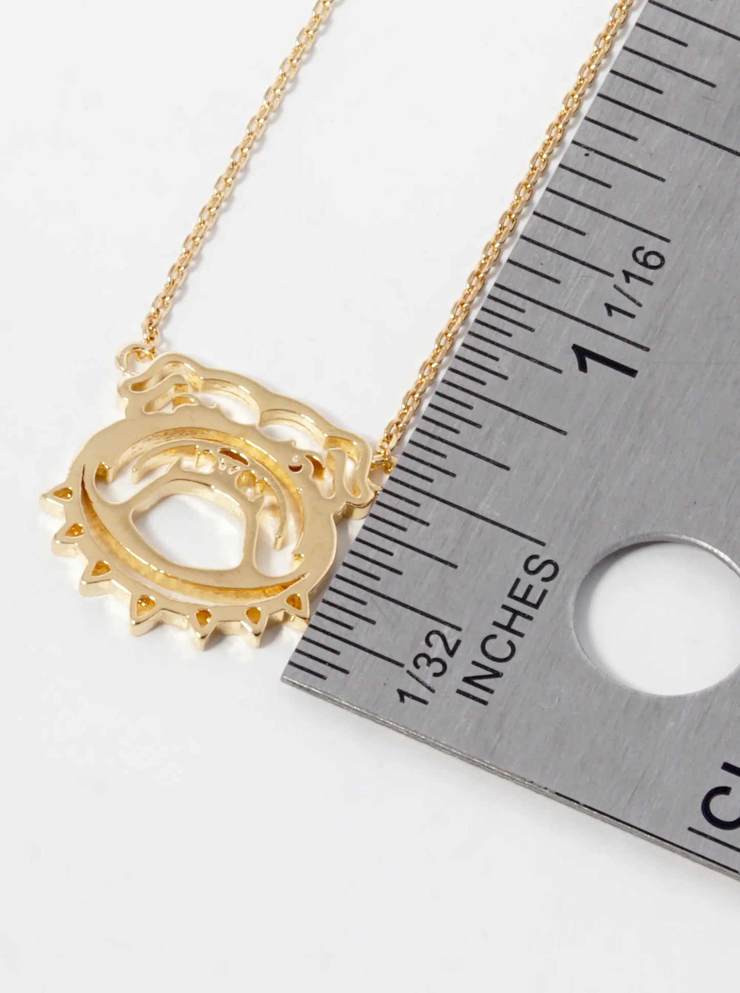 18K Gold Dipped Bulldog Pendant Necklace