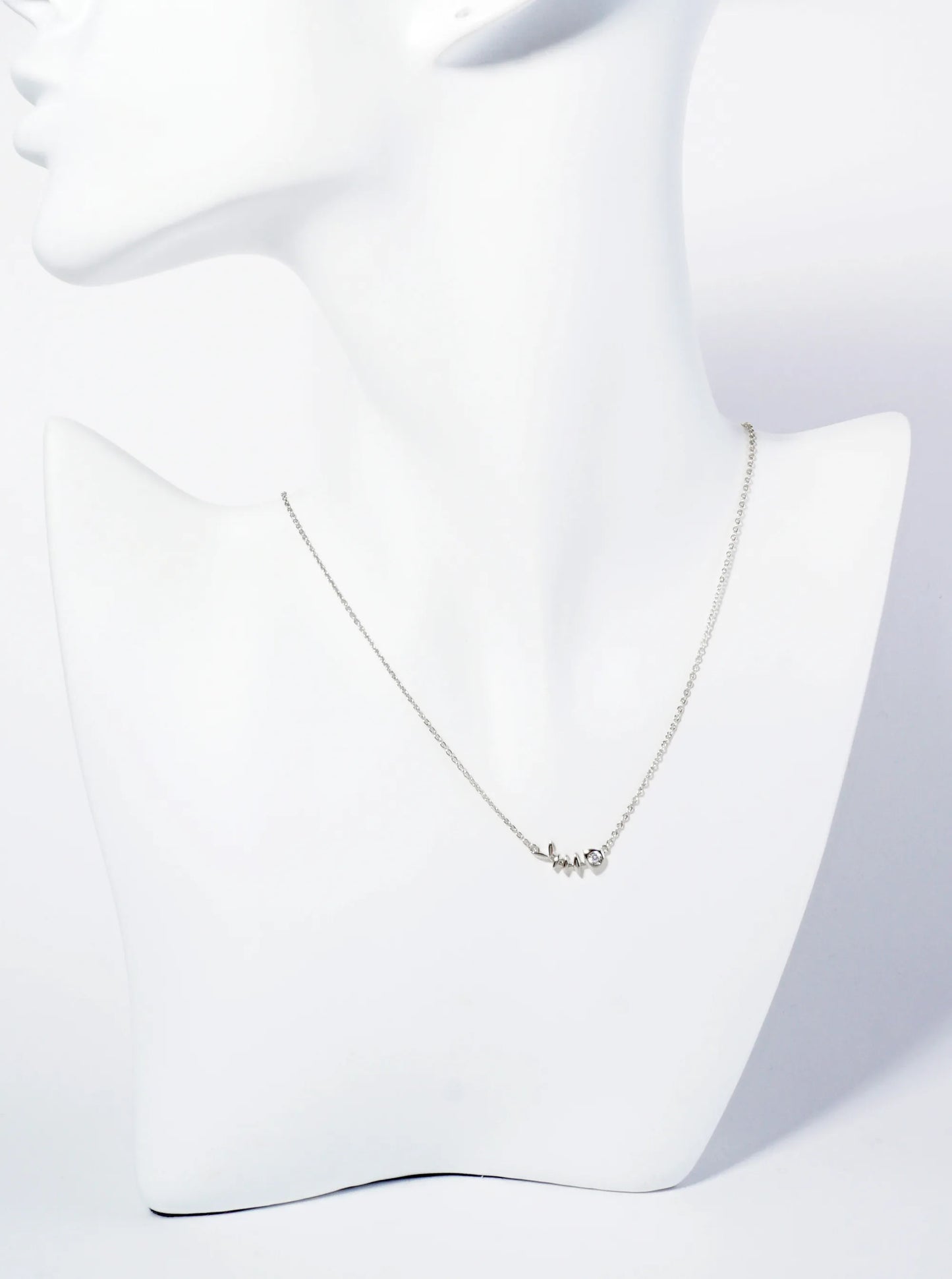 18K Gold Dipped CZ Eye Fishbone Pendant Necklace