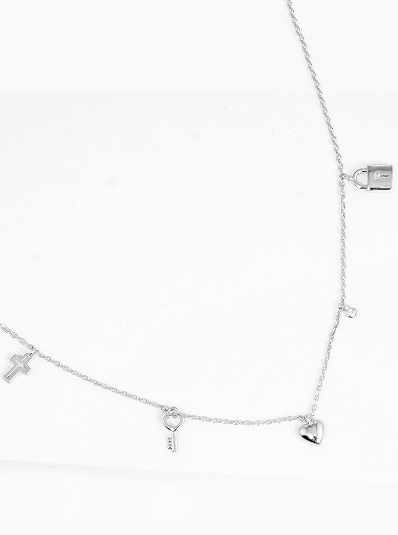 18K Gold Dipped CZ Curved Bar Pendant Delicate Necklace