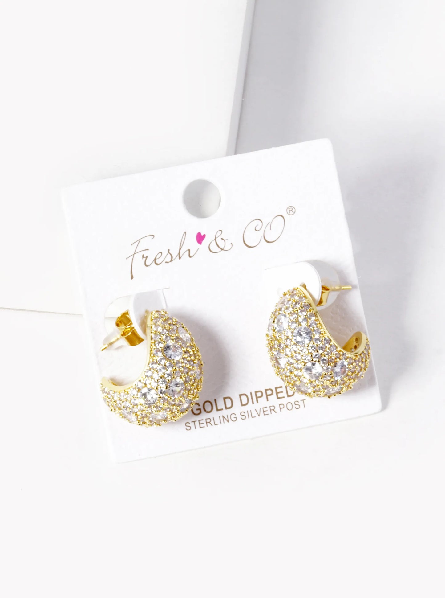 18K Gold Dipped CZ Pave 20mm Sparkling Hoop Earrings