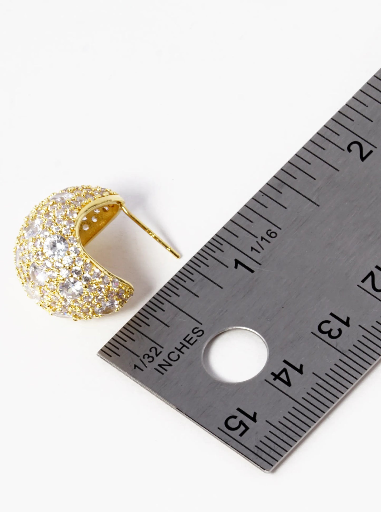 18K Gold Dipped CZ Pave 20mm Sparkling Hoop Earrings