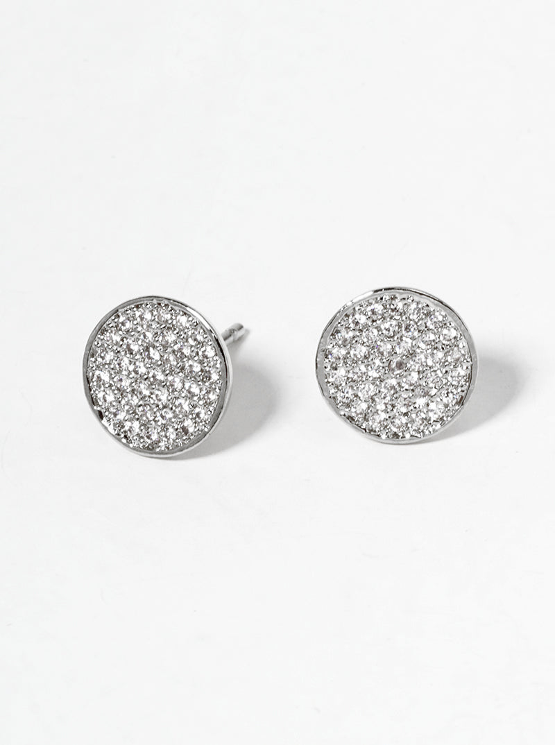 18K-Gold-Dipped 6mm CZ Pave Dainty Rounded-Square Post Stud Earrings
