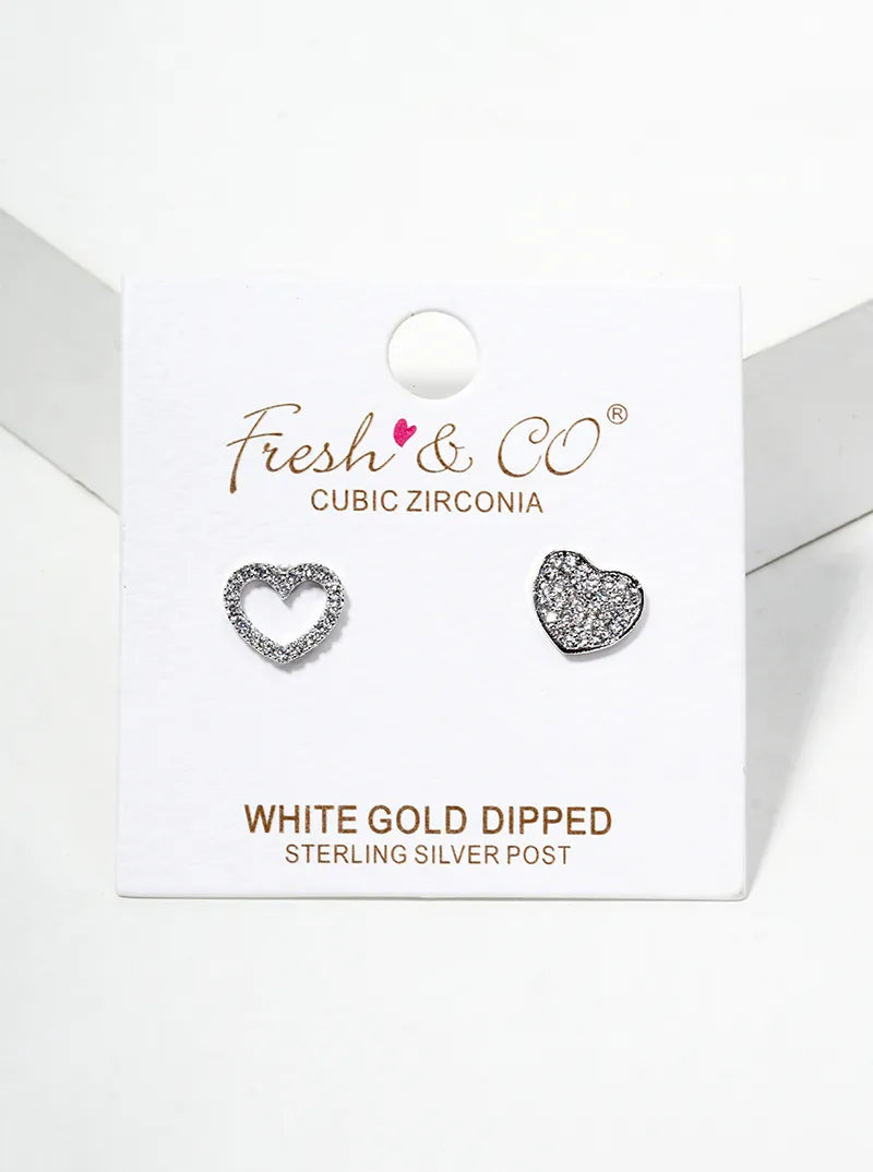 18K-Gold-Dipped 8mm CZ Pave Rounded-Square Post Stud Earrings