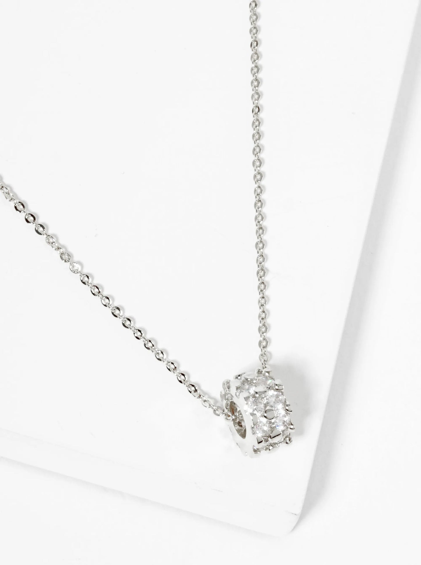 18K Gold Dipped CZ Pave Lucky Wheel Pendant Necklace