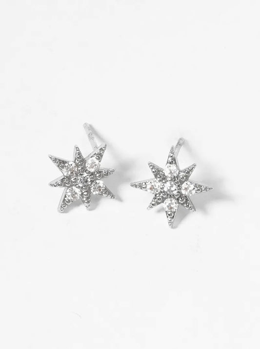 18k Gold Dipped Symmetrical CZ Pave Double Curved Bar Post Stud Earrings