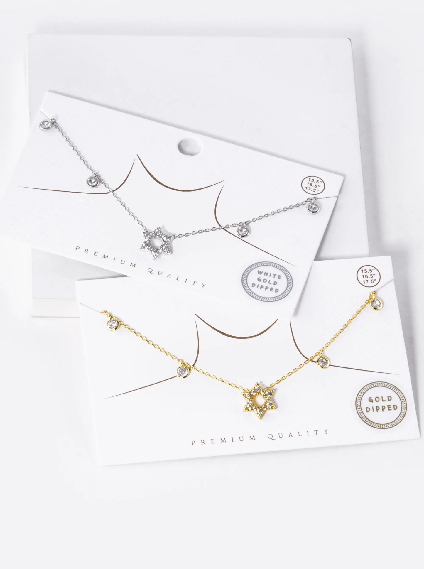 18K Gold Dipped CZ Star Of David Pendant Necklace