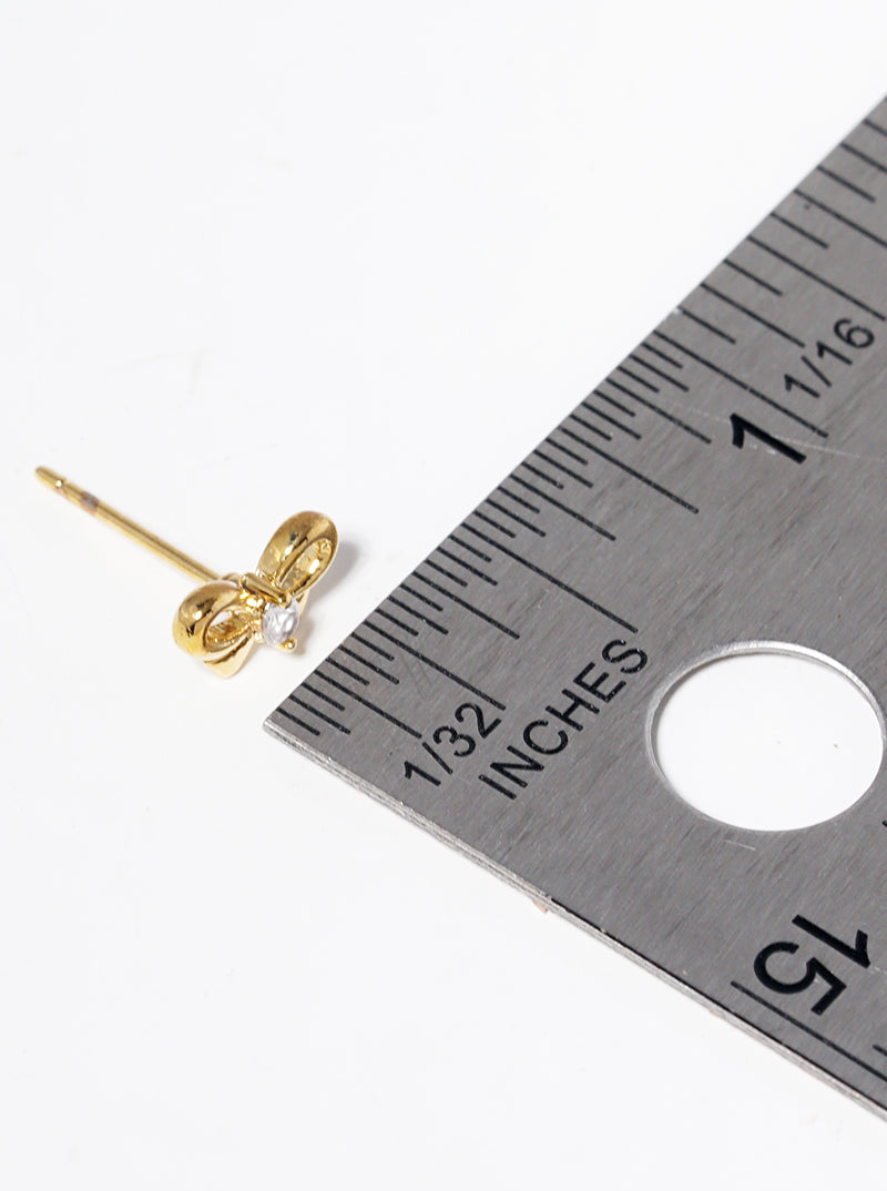 18k Gold Dipped CZ Pave Round Post Stud Earrings