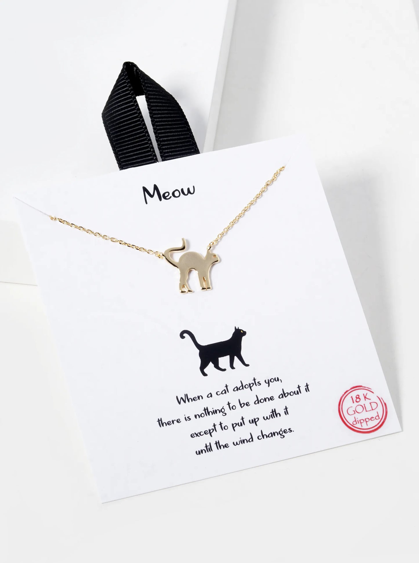18K Gold Dipped Cat Pendant Necklace