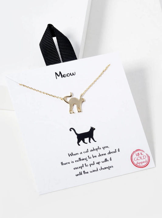 18K Gold Dipped Cat Pendant Necklace