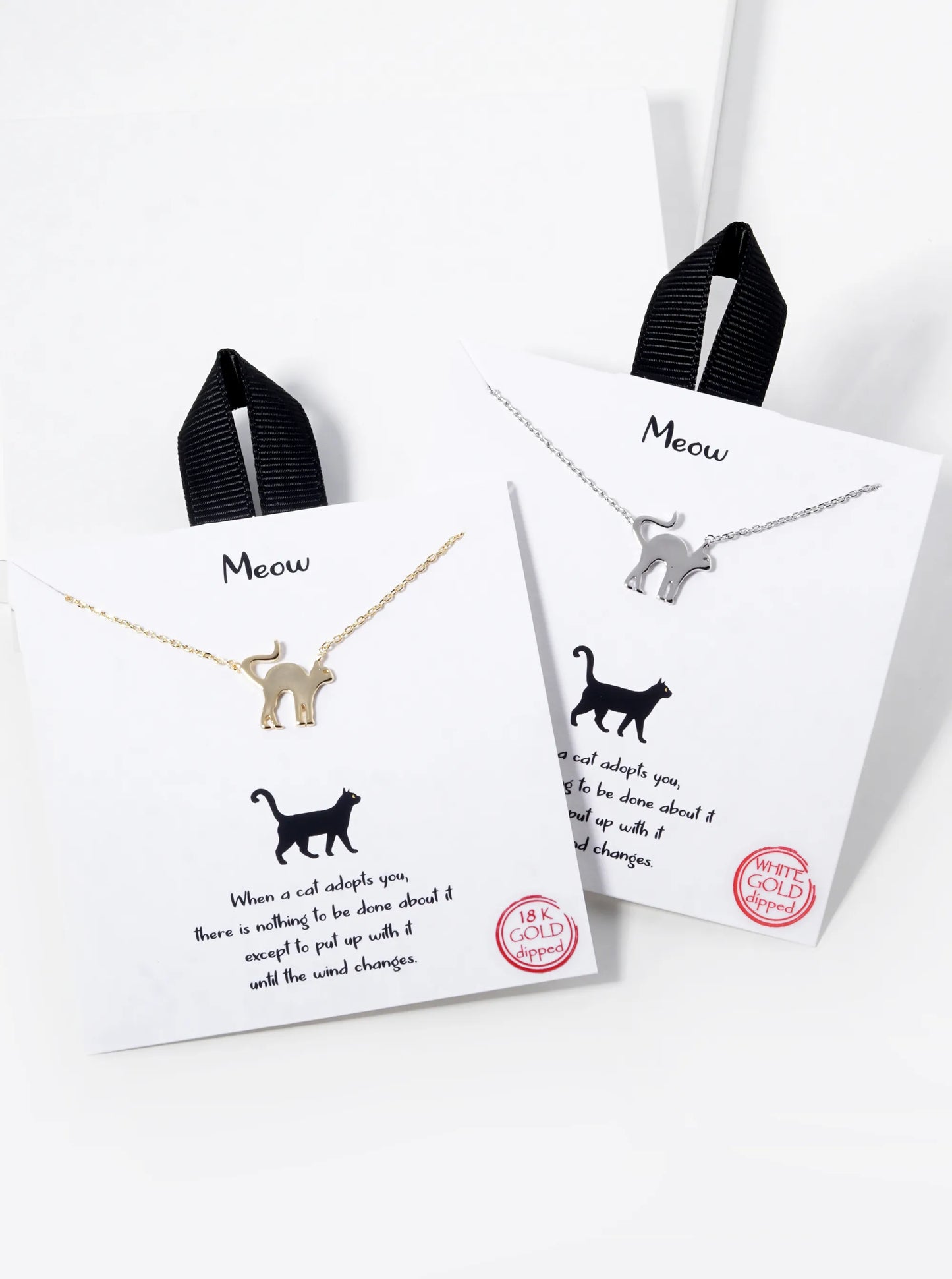 18K Gold Dipped Cat Pendant Necklace
