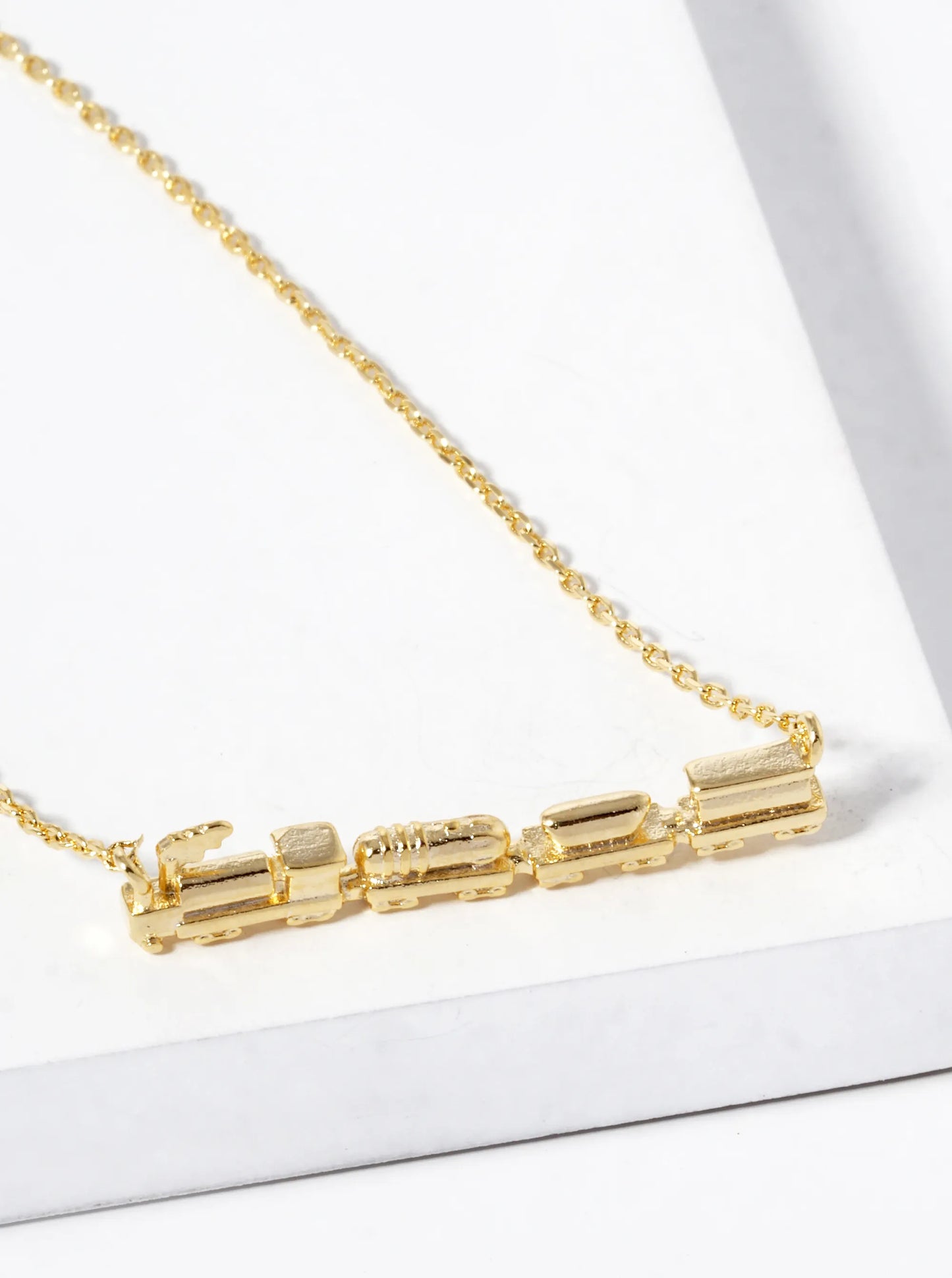 18K Gold Dipped Choo Choo Train Pendant Necklace
