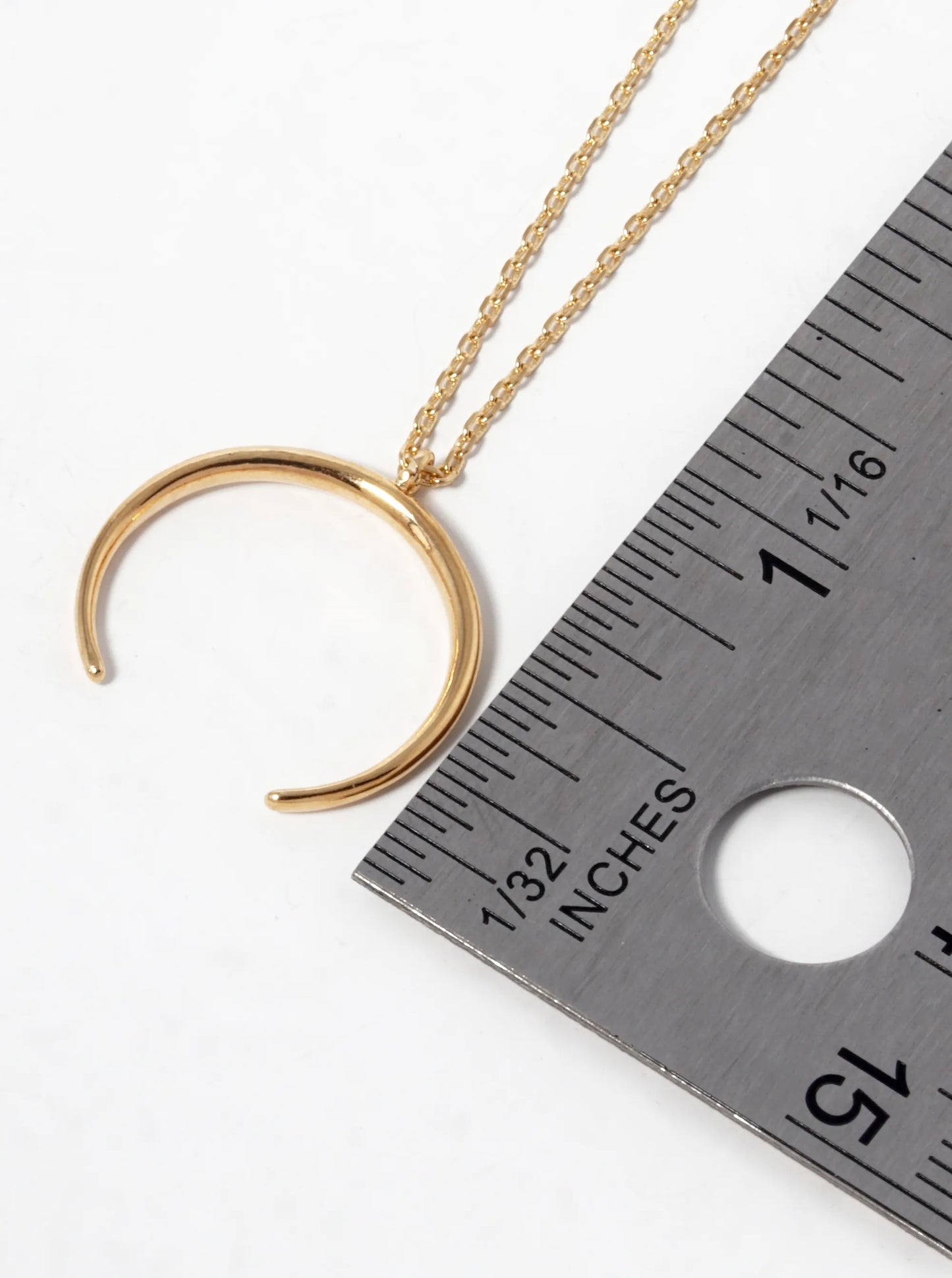 18K Gold Dipped Crescent Moon Pendant Necklace