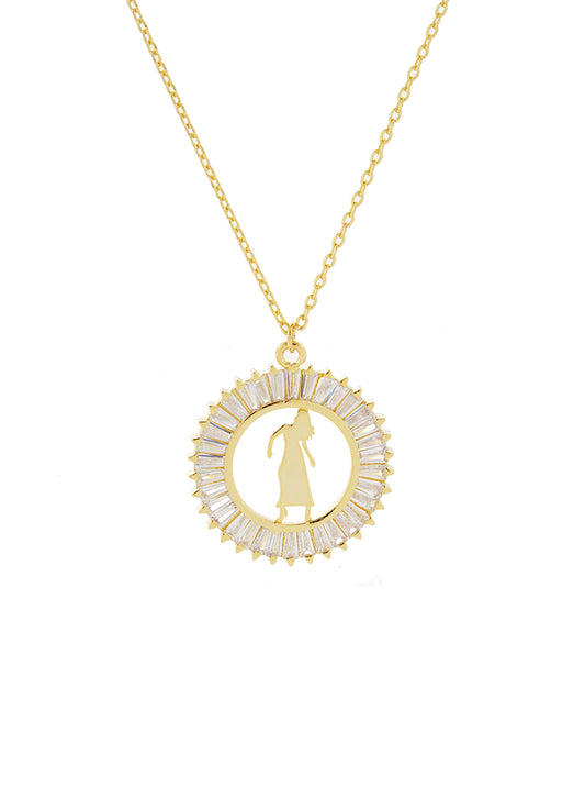 18K Gold Dipped Cubic Zirconia Zodiac Pendant Delicate Necklaces