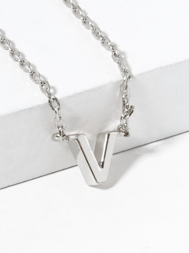 18K Gold Dipped Dainty Initial Letter Pendant Necklace