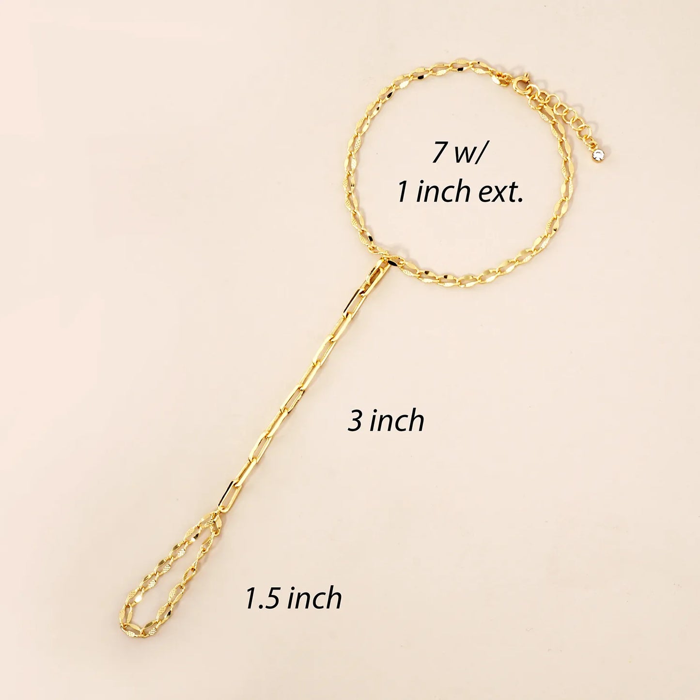 18K-Gold-Dipped Delicate 9mm Brass Link Chain Hand-Chain Bracelet