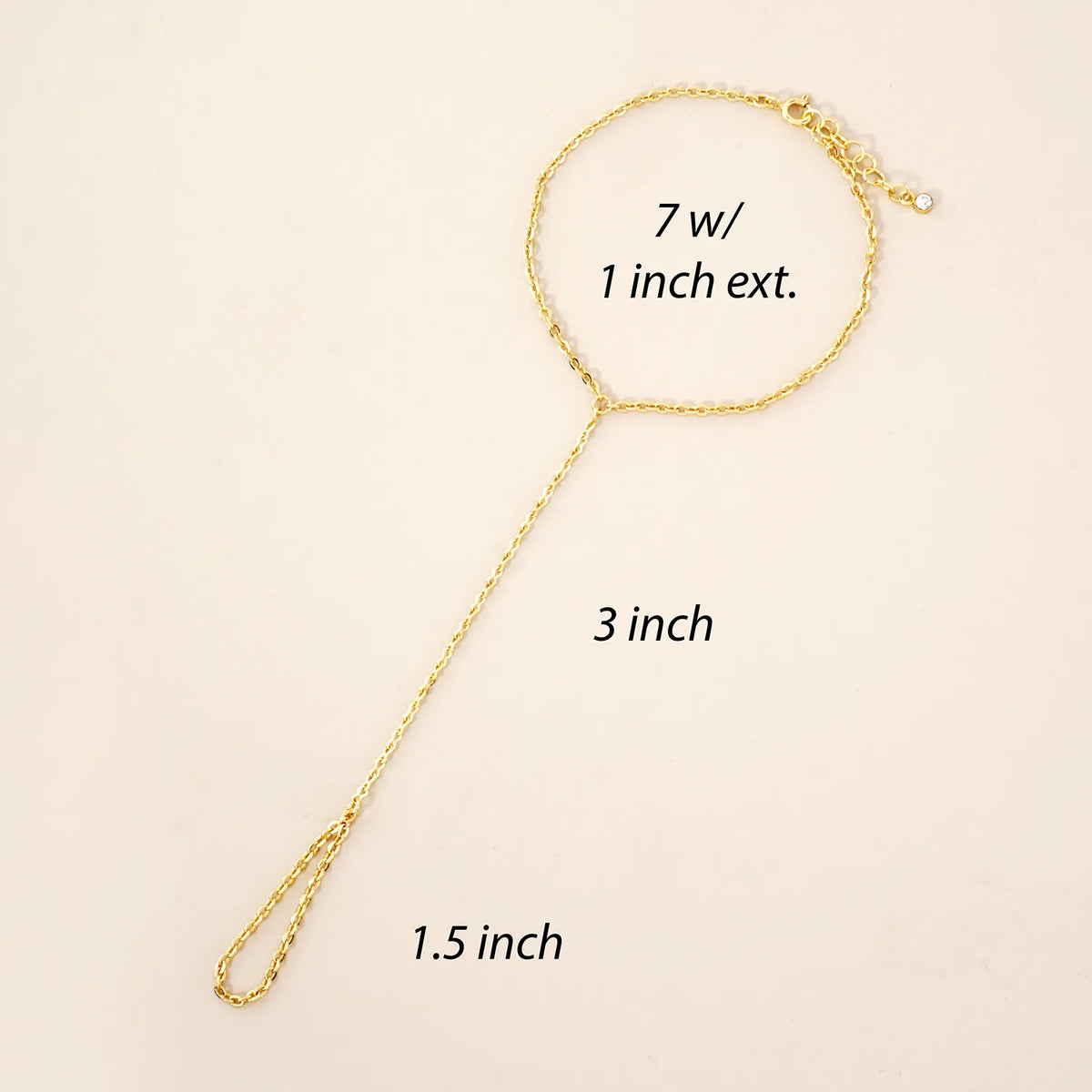 18K-Gold-Dipped Delicate Infinity Brass Chain Hand-Chain Bracelet