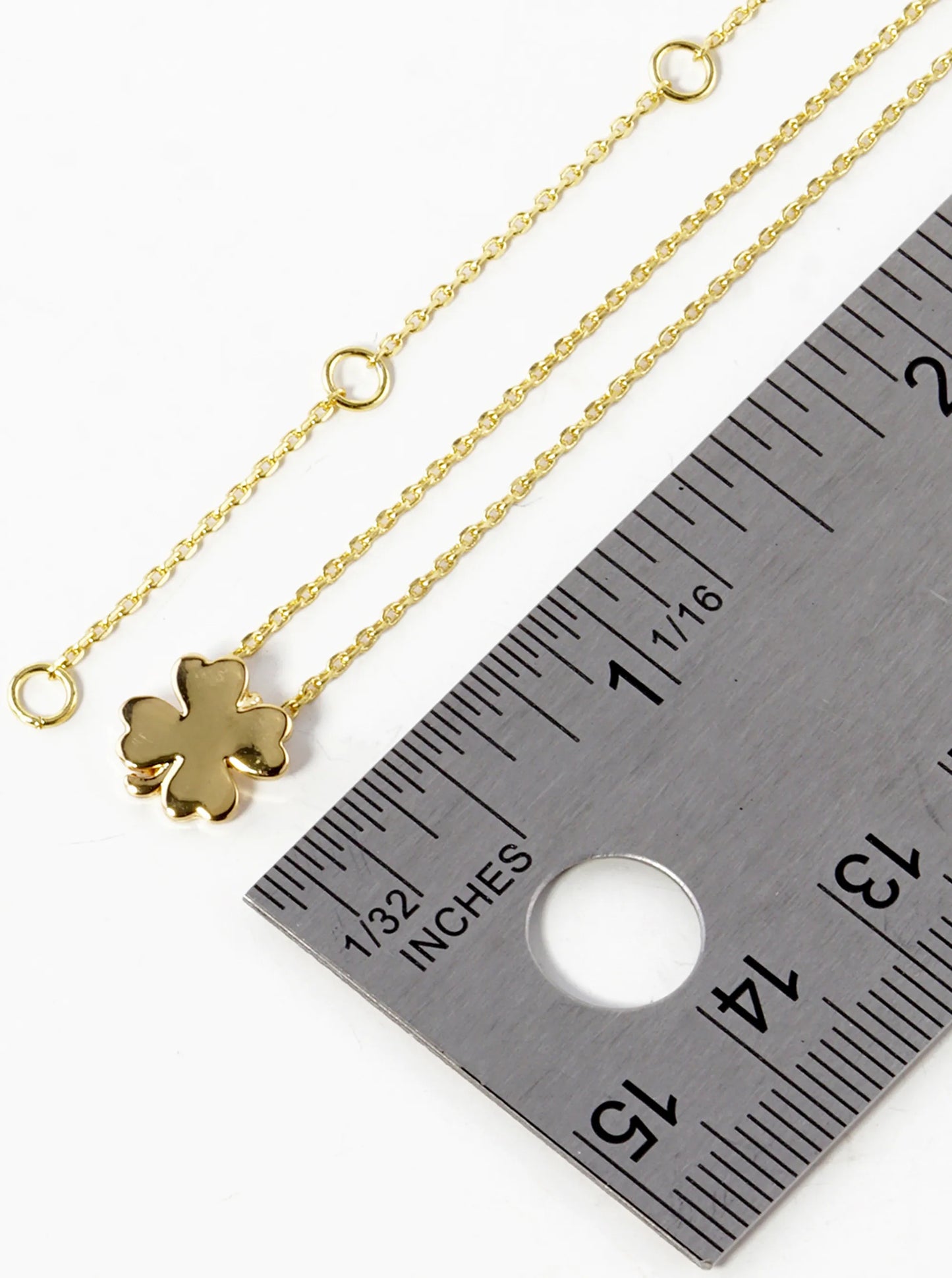 18K Gold Dipped Four-Leaf Clover Pendant Necklace