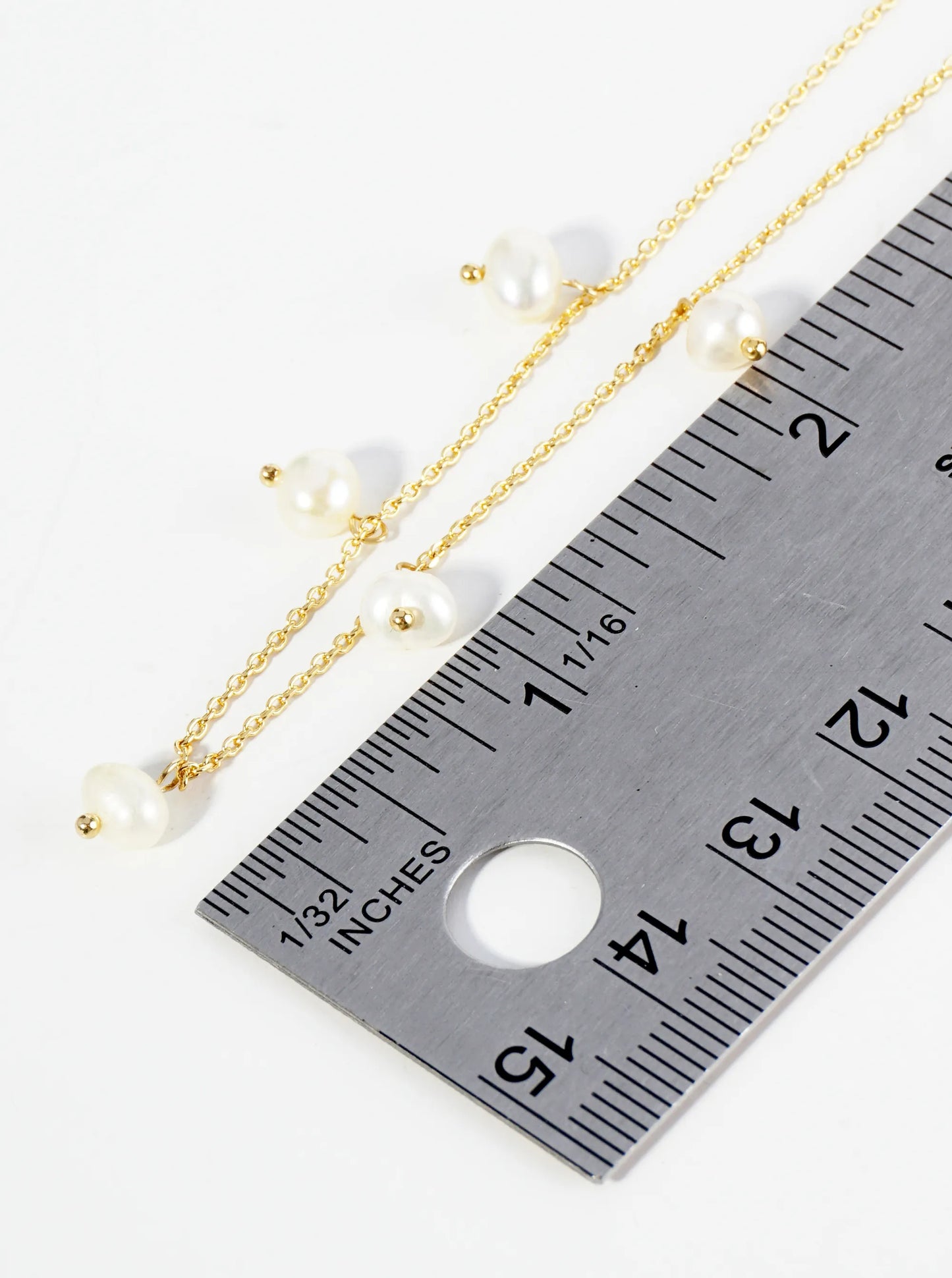18K Gold Dipped Freshwater Pearl Charms Brass Chain Anklet