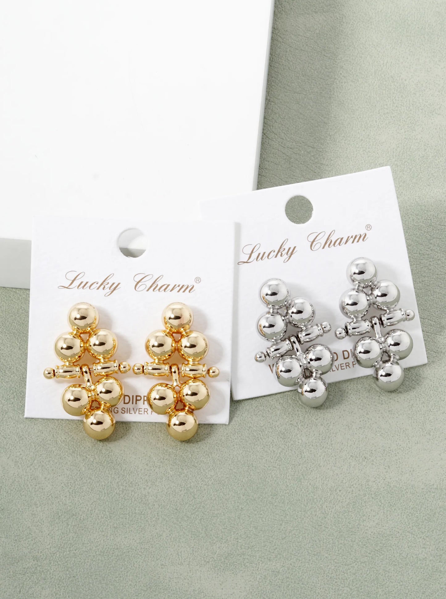 18K Gold Dipped Hollow Circular Cluster Drop Post Earrings