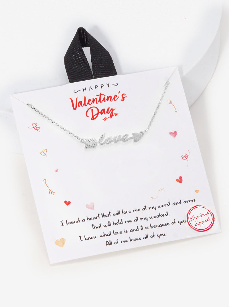 Valentine's Day Gold Dipped Love Wire Necklace