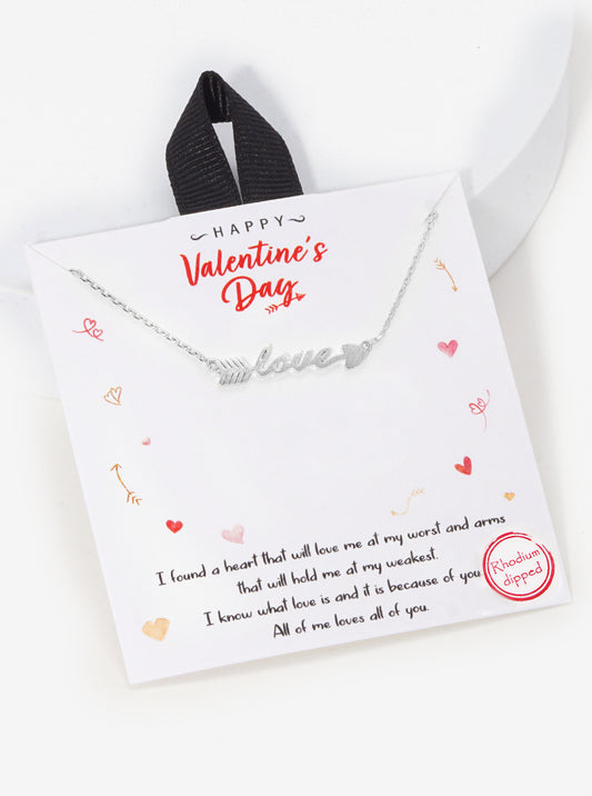 Valentine's Day Gold Dipped Love Wire Necklace
