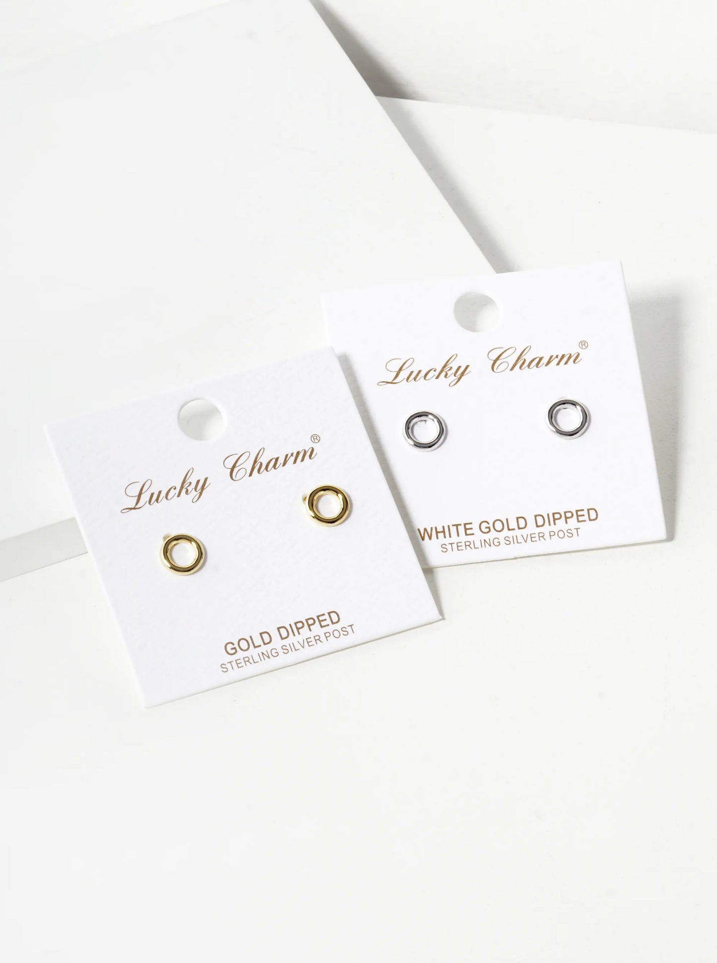 18K Gold Dipped Minimalist 7mm Brass Donut Sterling Silver Post Stud Earrings