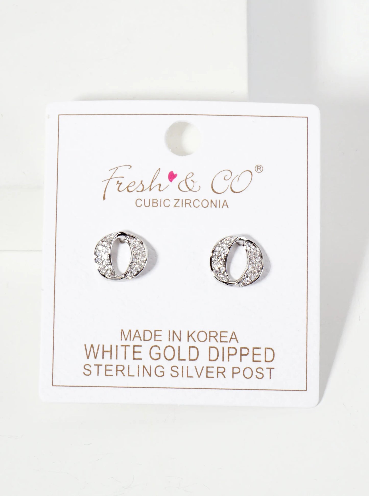 18K-Gold-Dipped Pave-Set CZ 11mm Infinity Circle Minimalist Stud Earrings
