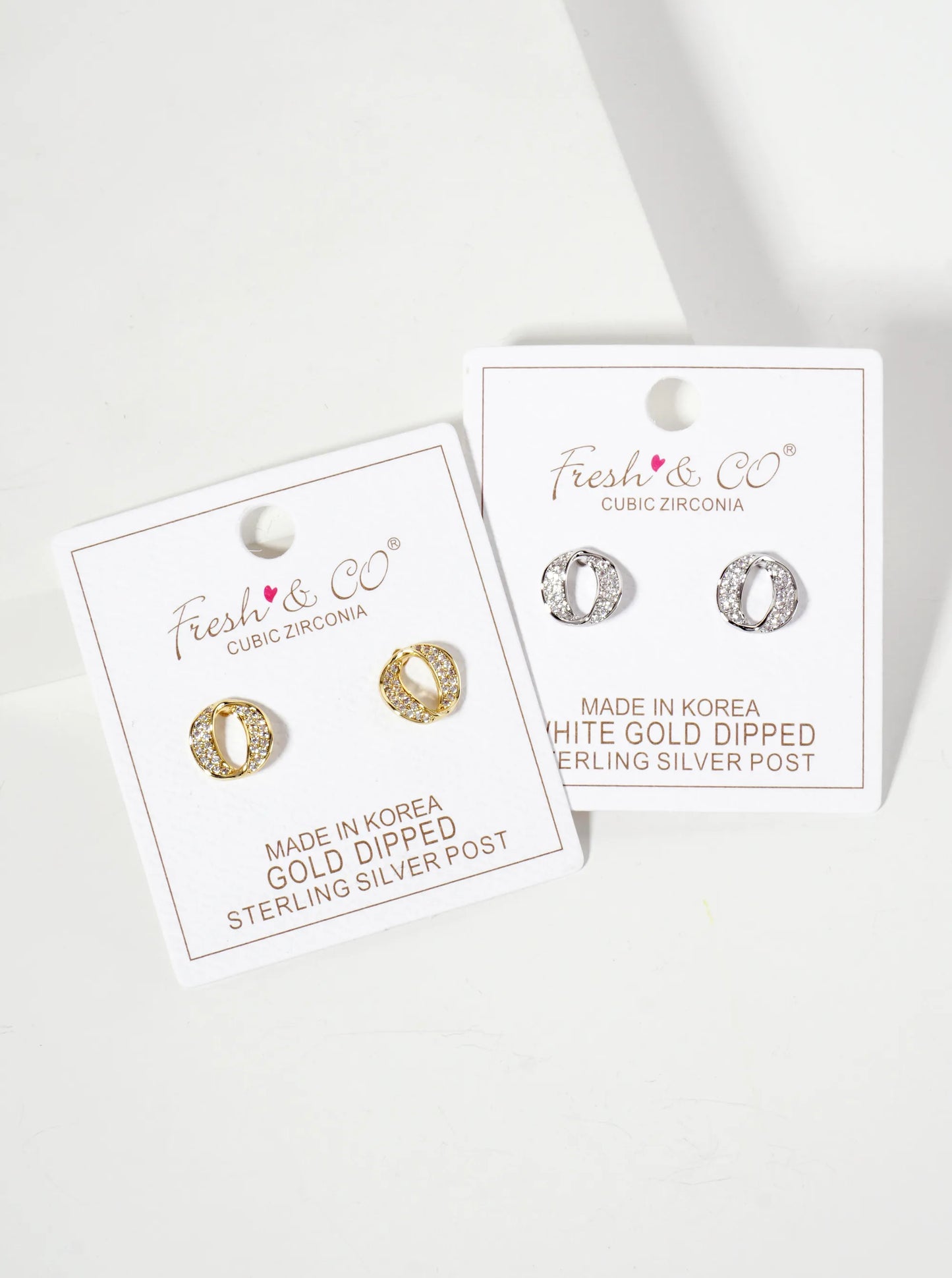 18K-Gold-Dipped Pave-Set CZ 11mm Infinity Circle Minimalist Stud Earrings